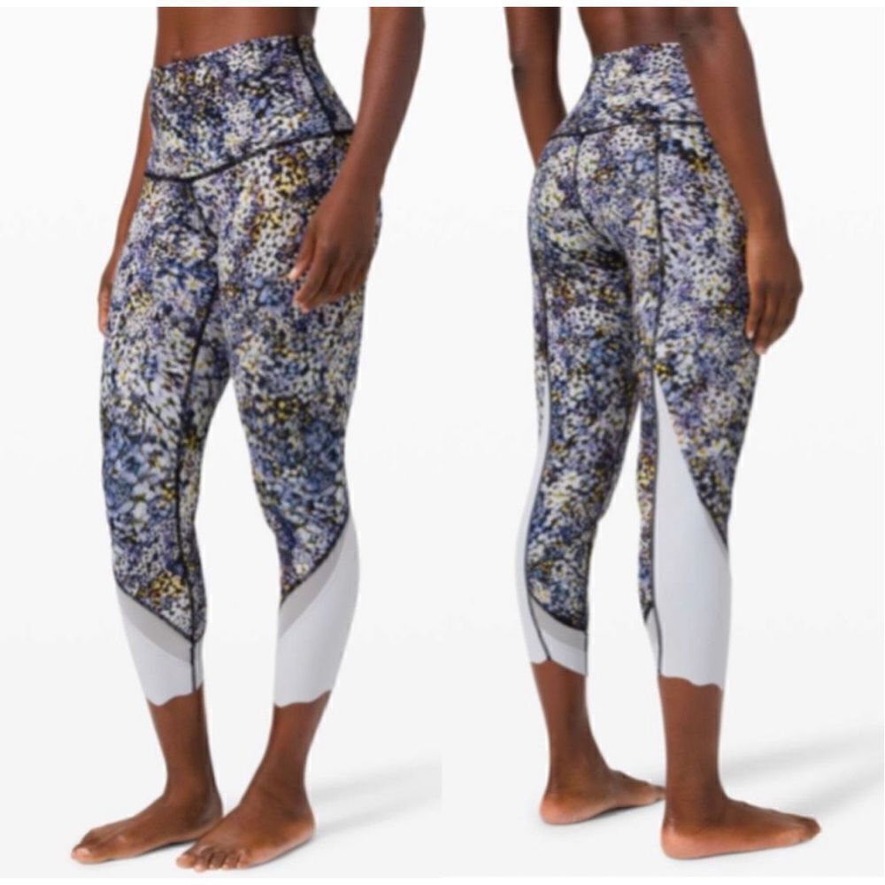 Lululemon Wunder Under Crop High Rise Roll Down Scallop Luxtreme 23” leggings Si